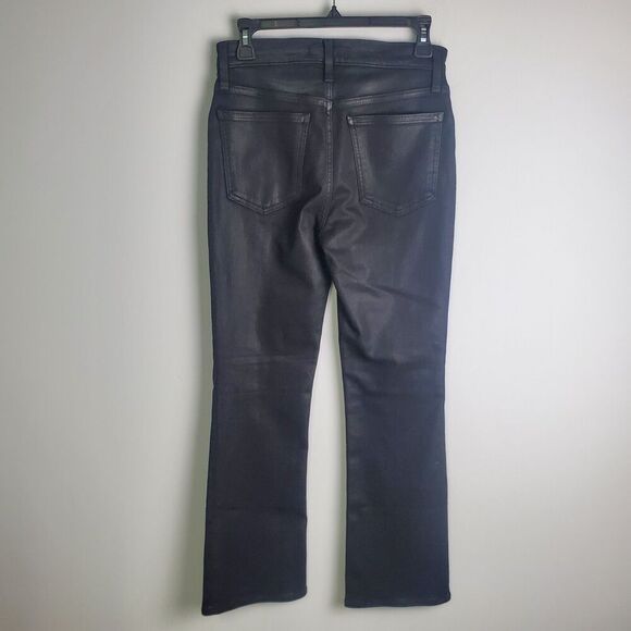 Madewell Coated Pleather Mid Rise Kick Out Pants Size 26 - Picture 2 of 9